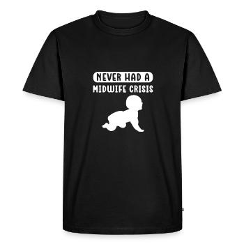 Jamais eu de crise de sage-femme. Obstétrique - T-shirt Premium bio Homme - noir - Devant - Nico (187cm)