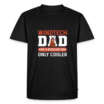 Papa de Wind Tech. Opérateurs d’éoliennes. - T-shirt Premium bio Homme - noir - Devant - Nico (187cm)