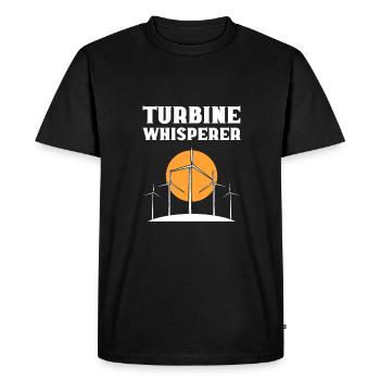 Turbine Whisperer Windmill Operator. Wind Turbine - Men's Premium Organic T-Shirt - black - Front - Nico (187cm)