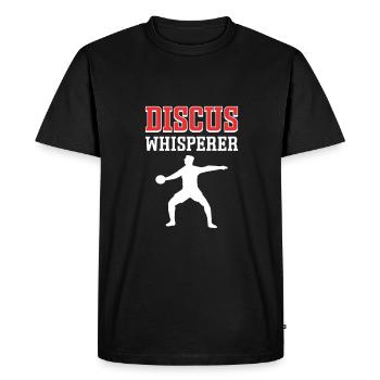 Discus whisperer. Discus thrower. Discus throwing - Men's Premium Organic T-Shirt - black - Front - Nico (187cm)