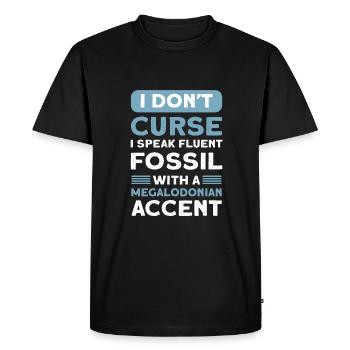 Megalodon Tooth Hunt. Shark Tooth Fossil Tooth - Men's Premium Organic T-Shirt - black - Front - Nico (187cm)