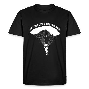 Descendre. Pour les parachutistes. - T-shirt Premium bio Homme - noir - Devant - Nico (187cm)
