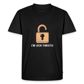 I am Lock-timistic. Crack locks. - Men's Premium Organic T-Shirt - black - Front - Nico (187cm)