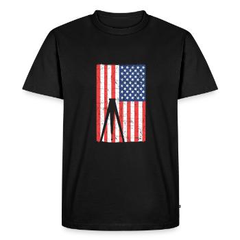Patriotic surveyor. Usa-vermessung. - Men's Premium Organic T-Shirt - black - Front - Nico (187cm)