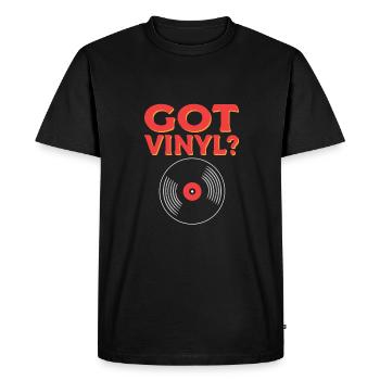Avez-vous du vinyle? Pour les collectionneurs LP. Collection - T-shirt Premium bio Homme - noir - Devant - Nico (187cm)