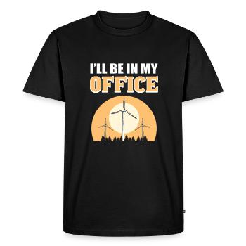 Je serai dans mon bureau. - T-shirt Premium bio Homme - noir - Devant - Nico (187cm)