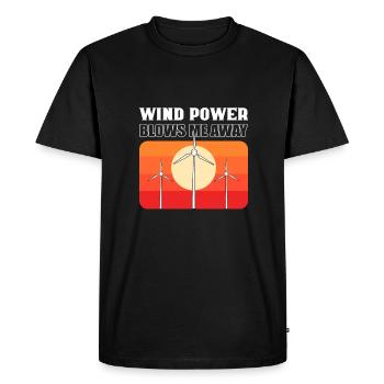L’énergie éolienne m’époustoufle. Technicien pour - T-shirt Premium bio Homme - noir - Devant - Nico (187cm)