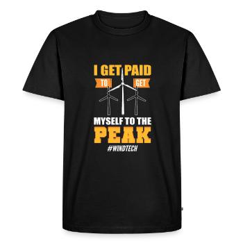 Je suis payé pour aller au sommet - T-shirt Premium bio Homme - noir - Devant - Nico (187cm)