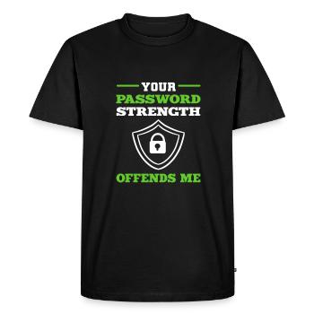 La force de votre mot de passe m’offense. Expert pour - T-shirt Premium bio Homme - noir - Devant - Nico (187cm)