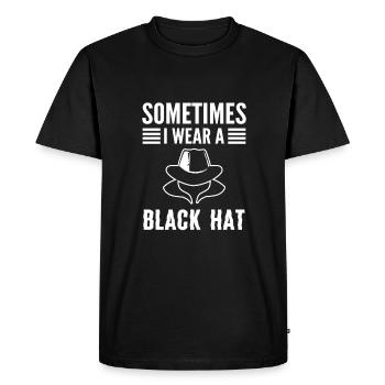 White Hat Hacker. Cyber warriors. - Men's Premium Organic T-Shirt - black - Front - Nico (187cm)