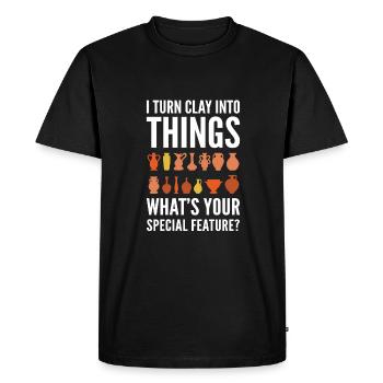 Make pottery. For potters, potters and ceramists - Men's Premium Organic T-Shirt - black - Front - Nico (187cm)