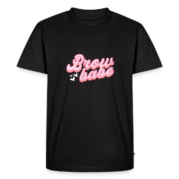 Bébé sourcil. Microblading sourcil - T-shirt Premium bio Homme - noir - Devant - Nico (187cm)