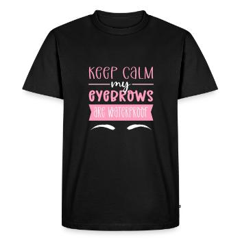Mes sourcils sont imperméables. Microblading - T-shirt Premium bio Homme - noir - Devant - Nico (187cm)