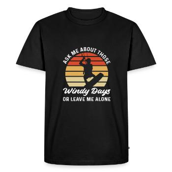 Jours venteux. Kitesurf vintage et kitesurf - T-shirt Premium bio Homme - noir - Devant - Nico (187cm)