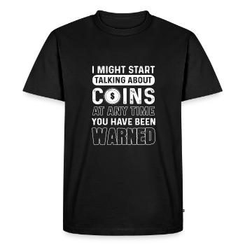Numismatics. For coin collectors. Coin Collecting - Men's Premium Organic T-Shirt - black - Front - Nico (187cm)