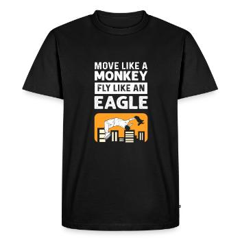 Move like a monkey. Fly like an eagle. - Men's Premium Organic T-Shirt - black - Front - Nico (187cm)