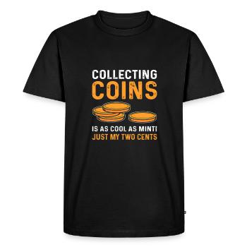 Numismatics. For coin collectors. Coin Collecting - Men's Premium Organic T-Shirt - black - Front - Nico (187cm)