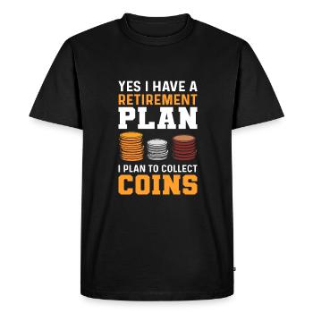 Numismatics. For coin collectors. Coin Collecting - Men's Premium Organic T-Shirt - black - Front - Nico (187cm)