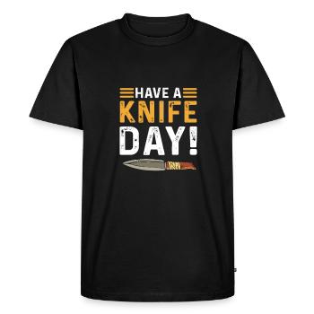 Passez une journée au couteau. Bladesmith. Collecte de couteaux - T-shirt Premium bio Homme - noir - Devant - Nico (187cm)
