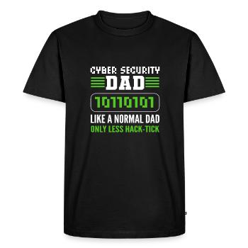 Cyber Security Dad. White Hat Hacker. - Men's Premium Organic T-Shirt - black - Front - Nico (187cm)