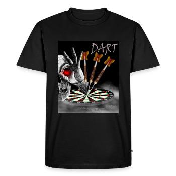 Dart Skull See You Next Game, Dartdesign Darts - T-shirt Premium bio Homme - noir - Devant - Nico (187cm)