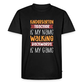 Enseignante de maternelle Enseignante en maternelle - T-shirt Premium bio Homme - noir - Devant - Nico (187cm)