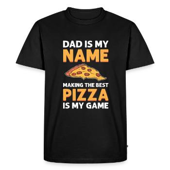 Papa est mon nom, faire de la pizza est mon - T-shirt Premium bio Homme - noir - Devant - Nico (187cm)