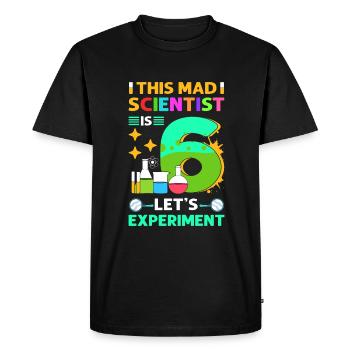 Ce savant fou a 6,6 ans - T-shirt Premium bio Homme - noir - Devant - Nico (187cm)