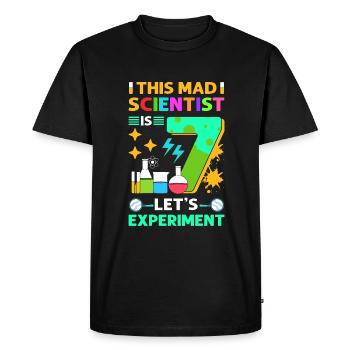 Ce savant fou a 7 ans. - T-shirt Premium bio Homme - noir - Devant - Nico (187cm)