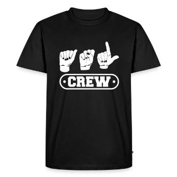 Asl crew. Asl Awareness Hand Signal Language - Men's Premium Organic T-Shirt - black - Front - Nico (187cm)
