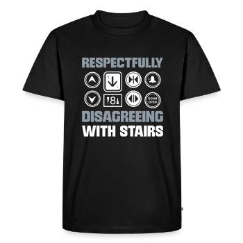 Respectfully disagree with stairs. Lifts - Men's Premium Organic T-Shirt - black - Front - Nico (187cm)