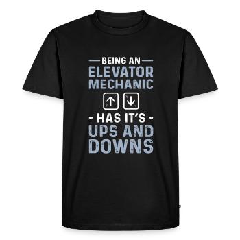 Being an elevator mechanic has its advantages - Men's Premium Organic T-Shirt - black - Front - Nico (187cm)