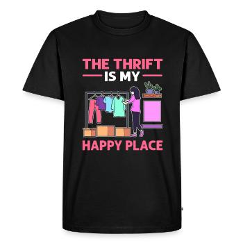 L’épargne est mon endroit heureux. - T-shirt Premium bio Homme - noir - Devant - Nico (187cm)