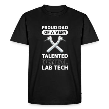 Fier père d’un très talentueux - T-shirt Premium bio Homme - noir - Devant - Nico (187cm)