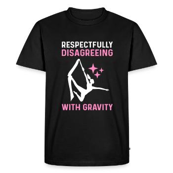 Résistez respectueusement à la gravité. - T-shirt Premium bio Homme - noir - Devant - Nico (187cm)