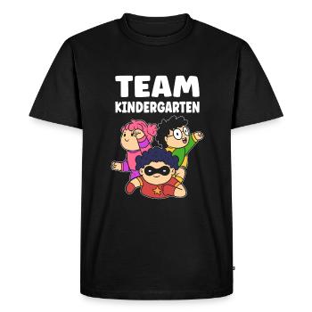 Maternelle de l’équipe. Maternelle - T-shirt Premium bio Homme - noir - Devant - Nico (187cm)