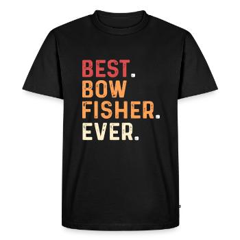 Best bowfisher ever. Fishing fishermen - Men's Premium Organic T-Shirt - black - Front - Nico (187cm)