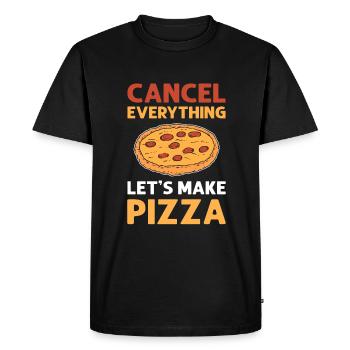 Cancel everything. Let's make pizza. Pizza - Men's Premium Organic T-Shirt - black - Front - Nico (187cm)