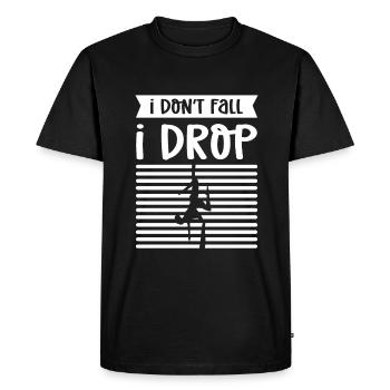 Je ne tombe pas. Je laisse tomber. Antennes - T-shirt Premium bio Homme - noir - Devant - Nico (187cm)