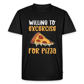 Ready to work out for pizza. Pizza Maker - Men's Premium Organic T-Shirt - black - Front - Nico (187cm)