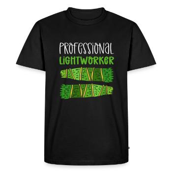 Travailleur de lumière professionnel. Japonais - T-shirt Premium bio Homme - noir - Devant - Nico (187cm)
