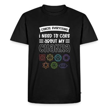 Toutes les annulations! Je dois prendre soin de mon chakra - T-shirt Premium bio Homme - noir - Devant - Nico (187cm)