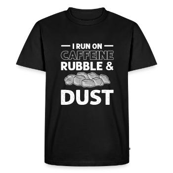 I run on caffeine, rubble - Men's Premium Organic T-Shirt - black - Front - Nico (187cm)
