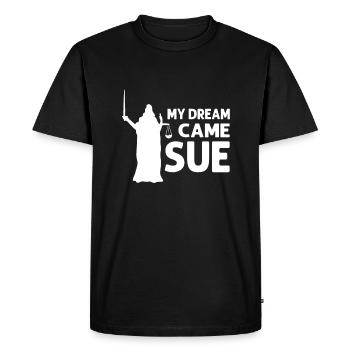 Faculté de droit. Mon rêve est venu à Sue. - T-shirt Premium bio Homme - noir - Devant - Nico (187cm)
