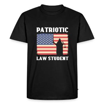 Etudiant en droit patriotique. Examen du barreau. Avocat - T-shirt Premium bio Homme - noir - Devant - Nico (187cm)