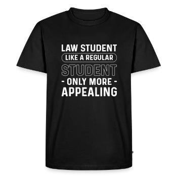 Étudiant en droit. Comme un étudiant normal, seulement - T-shirt Premium bio Homme - noir - Devant - Nico (187cm)