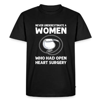 Heart Transplant Bypass Heart Disease - Men's Premium Organic T-Shirt - black - Front - Nico (187cm)