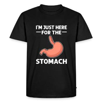 Je ne suis là que pour l’estomac. Chirurgien gastrique - T-shirt Premium bio Homme - noir - Devant - Nico (187cm)