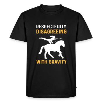Respectueux avec gravité non - T-shirt Premium bio Homme - noir - Devant - Nico (187cm)