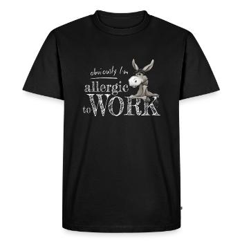 Allergique au travail Mule âne grincheuse - T-shirt Premium bio Homme - noir - Devant - Nico (187cm)